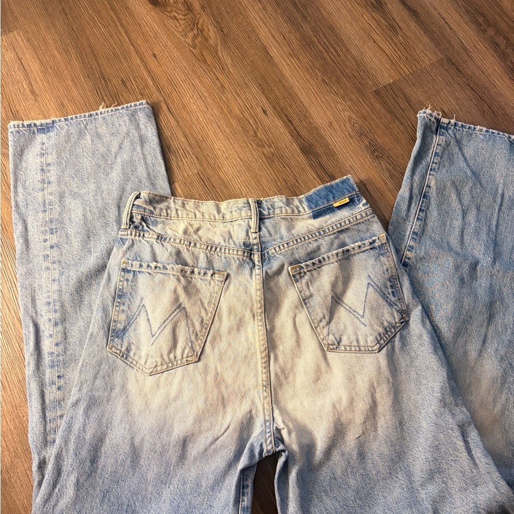 MOTHER Light Blue Straight Leg Jeans - Picture 7 of 11